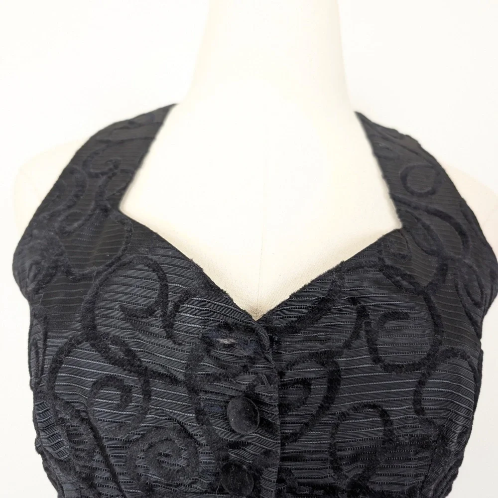 Le Chateau Black Mini Dress Size XS Vintage Sleeveless - Picture 11 of 11